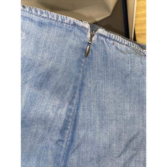 JM Collection Women’s Flared Denim Maxi Light Blue Denim Skirt Tencel Blend LRG - Picture 8 of 8